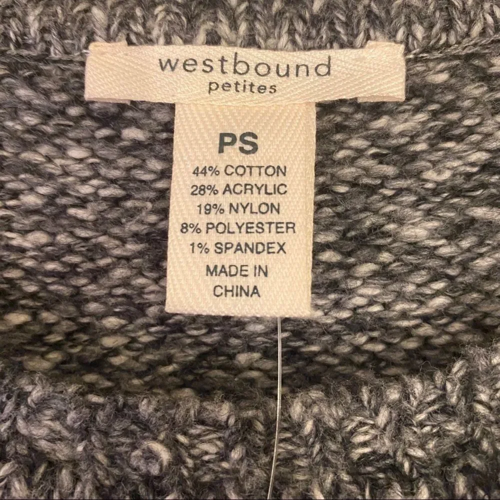 🆕Westbound Wavy Blk, Wht & Gray Sweater size PS - Picture 5 of 5